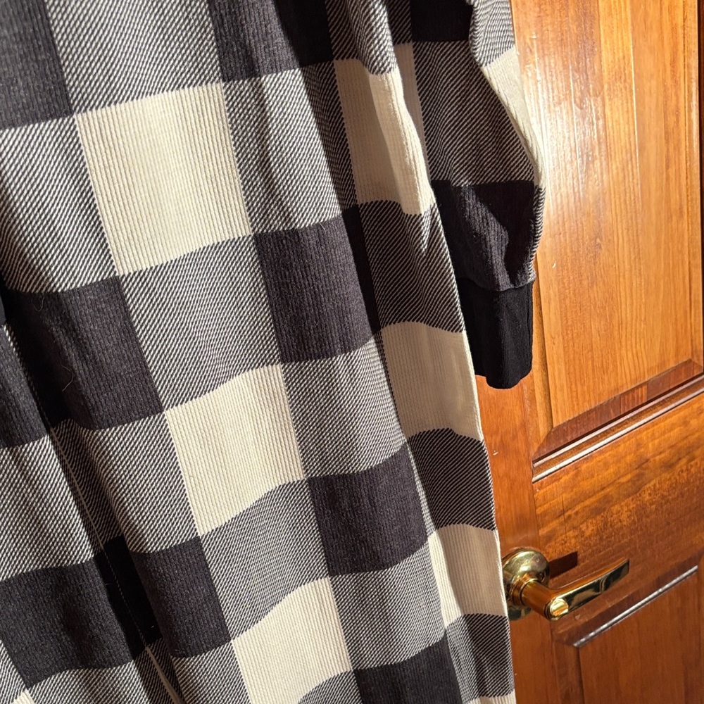 Old Navy Black and White Buffalo Check Women's One-Piece Pajama Romper - Picture 6 of 10